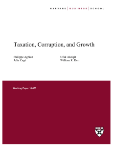 Taxation, Corruption, and Growth  Philippe Aghion Ufuk Akcigit