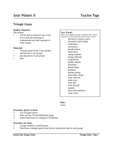 Solar Matters II Teacher Page Triangle Game Student Objective