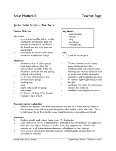 Solar Matters III  Teacher Page Junior Solar Sprint – The Body