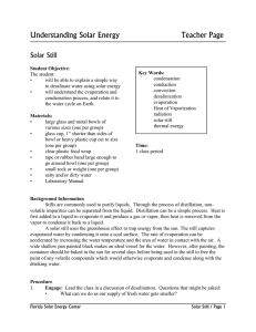 Understanding Solar Energy Teacher Page Solar Still