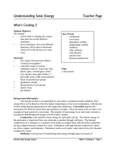 Understanding Solar Energy  Teacher Page What’s Cooking 2