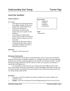 Understanding Solar Energy Teacher Page Good Day Sunshine!