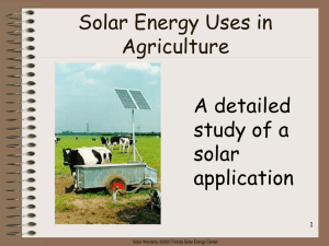 Solar Energy Uses in Agriculture A detailed study of a
