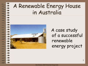 A Renewable Energy House in Australia A case study of a successful