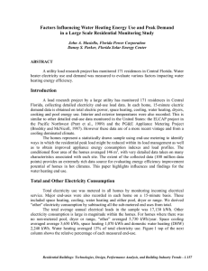 Factors Influencing Water Heating Energy Use and Peak Demand