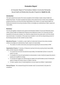 Evaluation Report  An Evaluation Report of The Dunblane Children’s Community Partnership