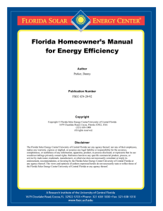 Florida Homeowner’s Manual for Energy Efficiency  Author