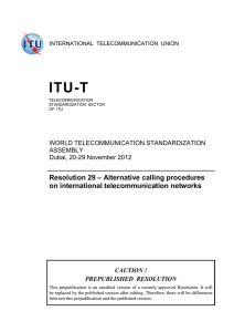 ITU-T Resolution 29 – Alternative calling procedures on international telecommunication networks