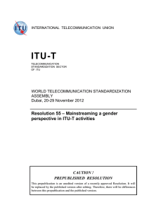 ITU-T Resolution 55 – Mainstreaming a gender perspective in ITU-T activities