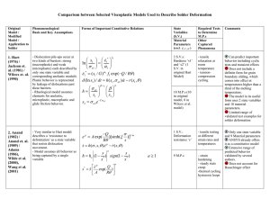 Comparison between Selected Viscoplastic Models Used to Describe Solder Deformation