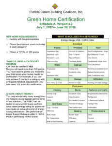 Green Home Certification Florida Green Building Coalition, Inc. Schedule A, Version 5.0