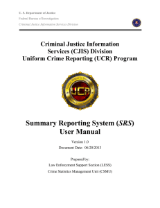 SRS User Manual Criminal Justice Information