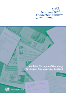 An Adult Literacy and Numeracy Curriculum Framework for Scotland