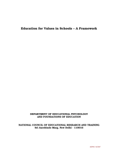 Education for Values in Schools – A Framework