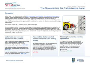 Time Management and Cost Analysis Learning Journey Introduction  v