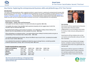 Great Scots Sir Tom Farmer&gt; Social Studies&gt; Second / Third level Introduction