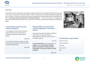 Studying Scotland through Social Studies – Stirling Castle learner journey Overview