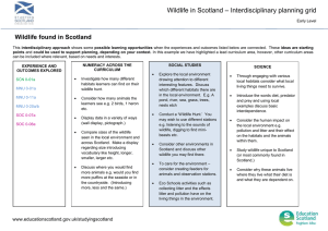 – Interdisciplinary planning grid Wildlife in Scotland  Wildlife found in Scotland