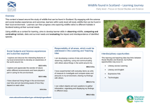 Wildlife found in Scotland – Learning Journey  Overview