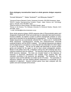 Gene phylogeny reconstruction based on whole genome shotgun sequence data  Tomoaki Nishiyama
