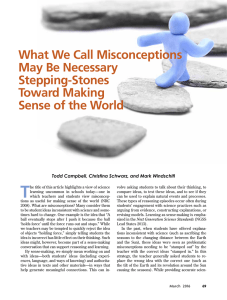 T What We Call Misconceptions May Be Necessary Stepping-Stones