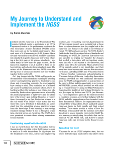 I  My Journey to Understand and NGSS