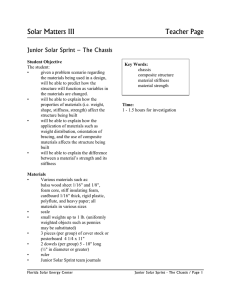 Solar Matters III  Teacher Page Junior Solar Sprint – The Chassis