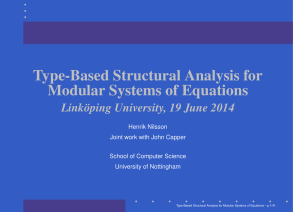 Type-Based Structural Analysis for Modular Systems of Equations Henrik Nilsson