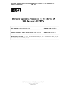 S:\CLINICAL_TRIALS\SOPs\EFFECTIVE_SOPs_Guides\SPONSOR SOPs\SPON_S19_SOP for monitoring UCL sponsored CTIMPs_V02.doc