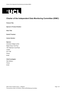 Charter of the Independent Data Monitoring Committee (IDMC)