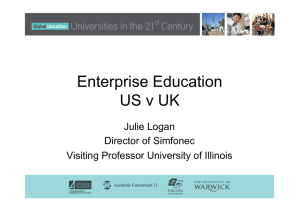 Enterprise Education US v UK Julie Logan Director of Simfonec