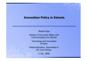 Innovation Policy in Estonia