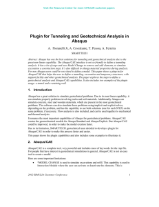 Plugin for Tunneling and Geotechnical Analysis in Abaqus