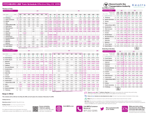 FITCHBURG LINE Schedule effective May 23, 2016 FITCHBURG LINE Train Schedule