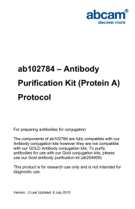 ab102784 – Antibody Purification Kit (Protein A) Protocol