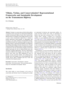 Villains, Victims, and Conservationists? Representational Frameworks and Sustainable Development