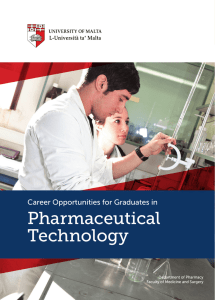 Pharmaceutical Technology Career Opportunities for Graduates in Department of Pharmacy