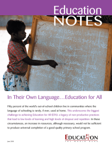 In Their Own Language…Education for All