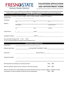 VOLUNTEER APPLICATION AND APPOINTMENT FORM