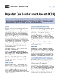 Dependent Care Reimbursement Account (DCRA) January 2016