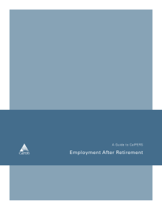 Employment After Retirement A Guide to CalPERS