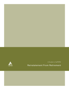 Reinstatement From Retirement A Guide to CalPERS