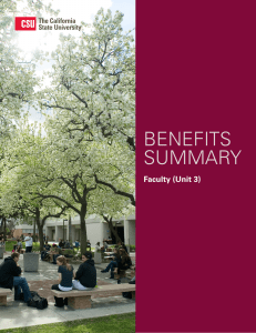 BENEFITS SUMMARY Faculty (Unit 3)