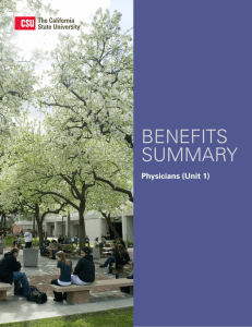 BENEFITS SUMMARY Physicians (Unit 1)