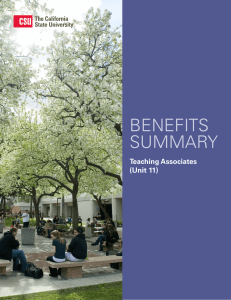 BENEFITS SUMMARY Teaching Associates (Unit 11)