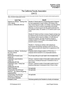 The California Faculty Association (Unit 3)  TECHNICAL LETTER