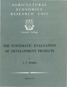 THE  SYSTEMATIC  EVALUATION OF  DEVELOPMENT  PROJECTS by