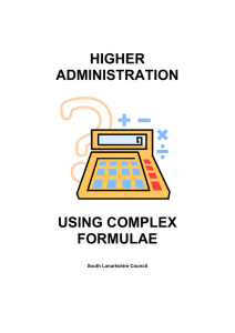 HIGHER ADMINISTRATION USING COMPLEX