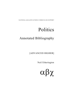   Politics Annotated Bibliography