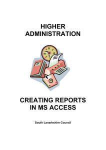 HIGHER ADMINISTRATION CREATING REPORTS